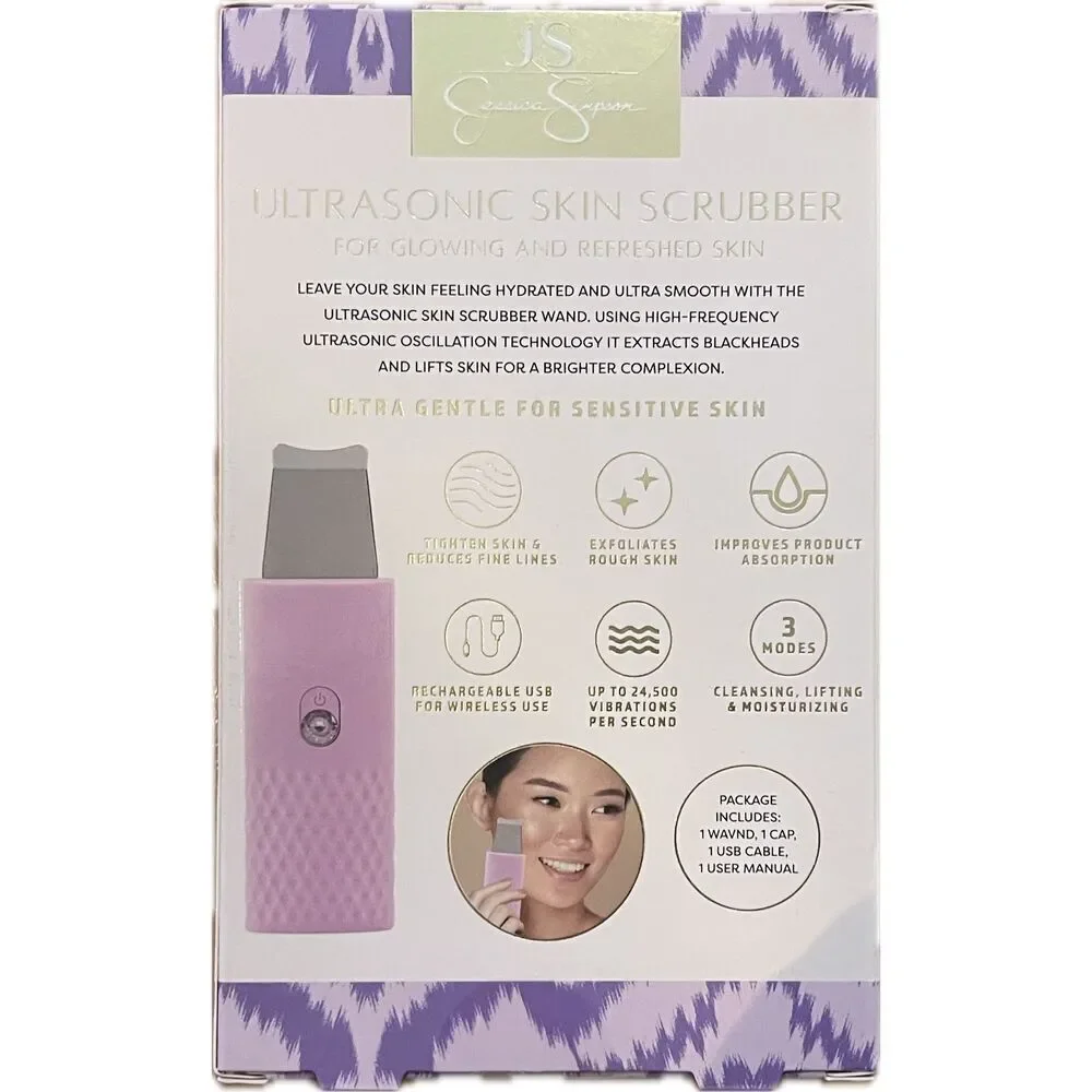 Jessica Simpson Ultrasonic Facial Skin Scrubber Acne Clearing Device, Loosen Bla